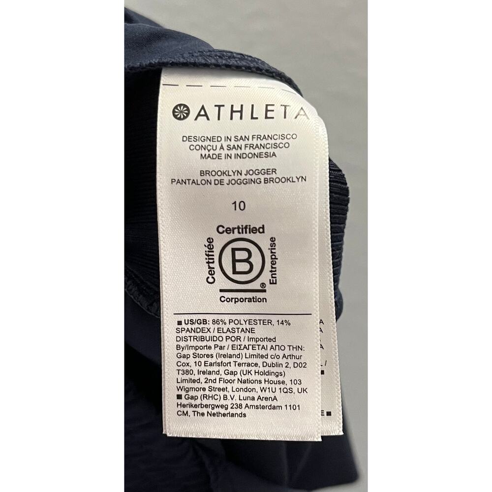Athleta Brooklyn Jogger Pants Women’s 10 Navy Blue Stretch Travel Athleisure - Picture 7 of 10